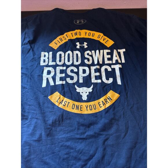Under Armour Project Rock Shirt Mens XXL Blood Sweat Respect Bull Tee Athletic - Picture 4 of 7